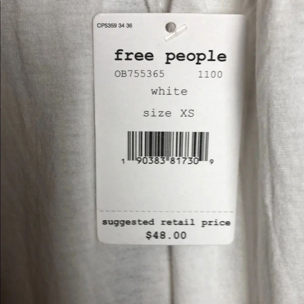 Free People White High-Low Tee - Picture 4 of 5